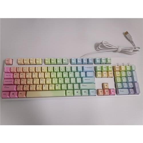 PBT keycap for 104 mechanical keyboard poker rainbow PBT keycaps OEM for cherry mx switches gateron