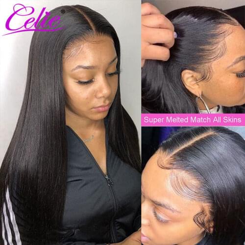 Straight Lace Front Wig HD Lace Frontal wig HD Transparent Lace Wig For Black Women 13x4 Straight Lace Front Human Hair Wig