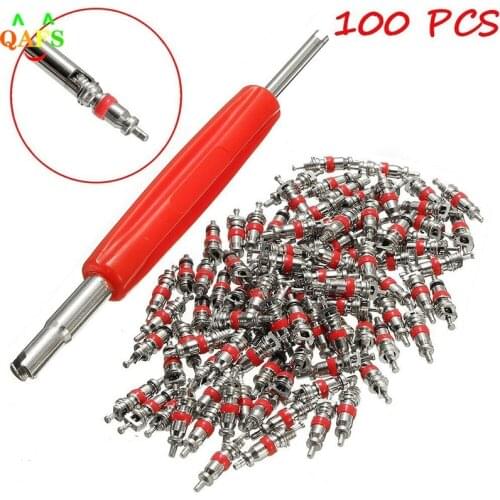 100Pcs Tyre Zinc Alloy Valve Stem Core Part Valve core wrench Car Truck Zinc alloy Tire Tyre Valve Stem Core Part Replacement