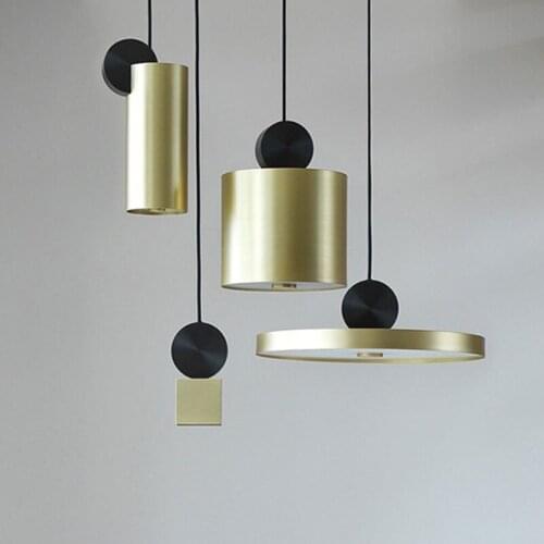 Modern Pendant Light For Lobby Dining Room single ring Arts Decoration lighting Antique Gold suspension Pendant Lamp