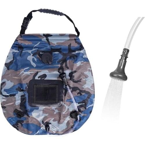 20L Portable Water Bags Outdoor Camping Shower Bag Solar Heating Folding Hiking Climbing Bath Equipment Shower Head Switchable