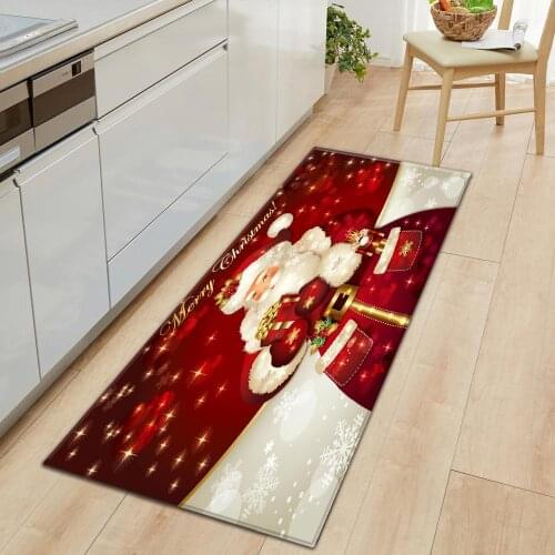 Super Soft Christmas Living Room Bathroom Bedroom Sofa Kitchen Carpet Door Mat Strip Mat Waterproof Non-slip Door Mat