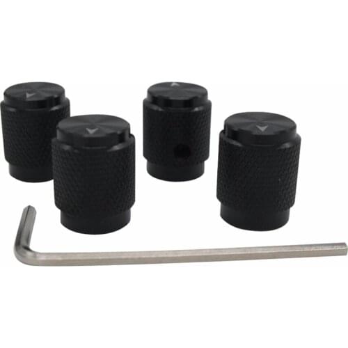 Taiss/ 4pcs Black Aluminum Rotary Electronic Control Potentiometer Knob for 6 mm Diameter Shaft, 12.5mm Dia. x 16mm Height