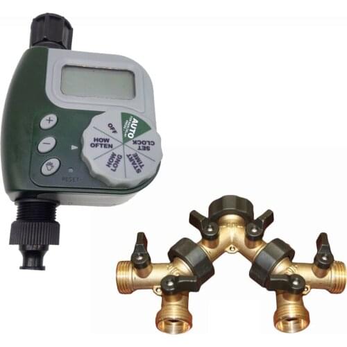 Garden EU /US Smart Watering Timer Brass Splitter Garden Programmable Watering System Self-Watering Valve Splitter Connector