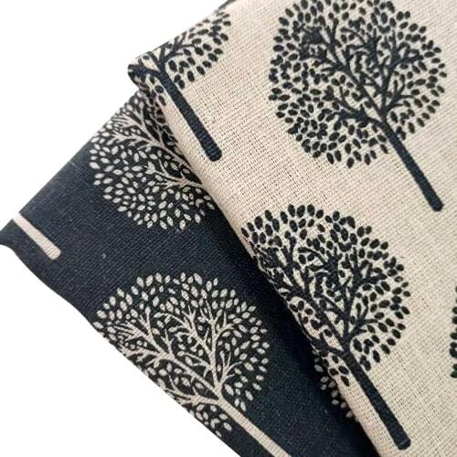 Beige/blue Printed Cotton Linen Fabric DIY Sewing Quilting Canvas Fabric Linen Cotton Fabric By Meters Textile Decoration Crafts