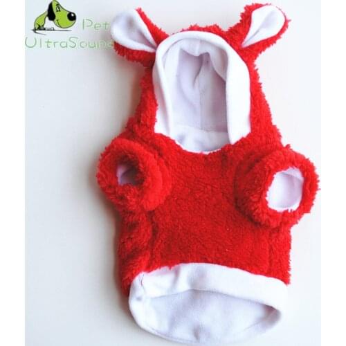 ULTRASOUND PET Fashion Autumn Winter Rabbit Shape Pet Dog Warm Hoodies Cotton Thickened Double Layer Warm Coat Hoodie Sweater