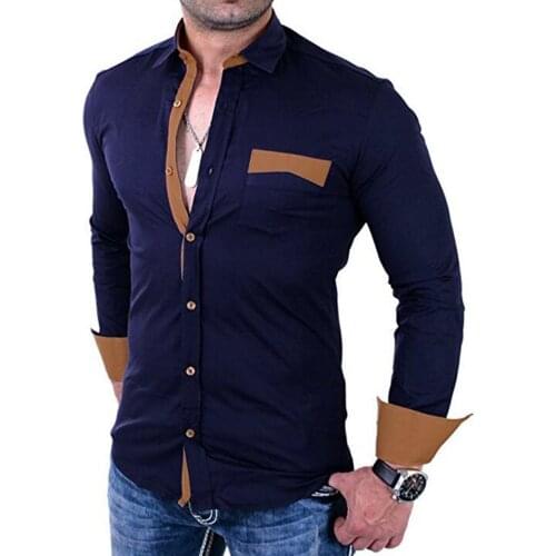 High Quality Shirt Mens Business Shirt Party Dress Slim Formal Shirt Lapel Shirt