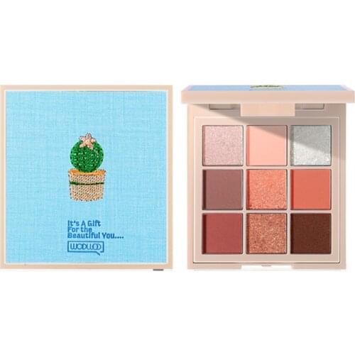 WODWOD Embroidered 9 Colors Eye Shadow Palette Lasting Matte Glitter Shiny Eye shadow Gold Park Chocolate Palette Make Up