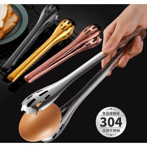 304 Stainless Steel Barbecue Grilling Clips Non-Slip Cooking Bread Food Eggs Steak Tongs Clamp Kitchen Baking Accessories