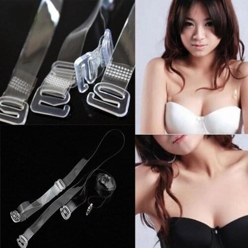 Woman Clear Bra Straps Transparent Invisible Detachable Adjustable Silicone Womens Elastic Belt Intimates Accessories 1-3 Pairs