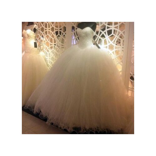 Strapless White Tulle Bling Bling Sequins Beaded Sweetheart Puffy Ball Gowns 2020 Dresses Long Bridal Dresses