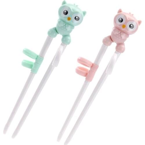 1 Pair Cute Baby Learning Training Chopsticks Cartoon Owl Children Practice Chopsticks Kitchen Accessories For Feeding