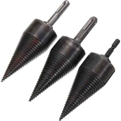 High Speed Twist Drill Bit Wood Splitter Screw Cones Splitting Bit Wood Drill 100*42mm Square Round Hexagonal Shank