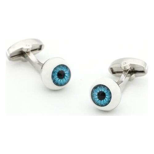 10pairs/lot Blue Evil Eye Cufflink Copper Enamel Cuff Links Mens Jewelry Gift Wholesale