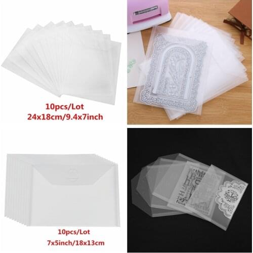10Pcs/Set Large Die & Stamp Storage Pockets PVC Plastic Sheet for DIY Scrapbooking Cards Decoration Photo Card Frame New