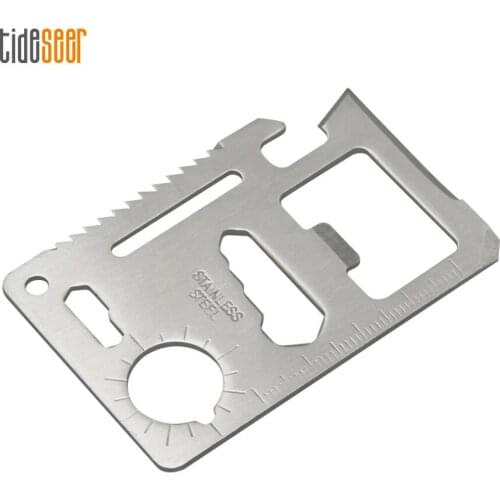 11 in 1 Multifunction Swiss Knife for Outdoor Camping Survival Hunting Military Pocket Credit Card Knife SOS Multi Tools 300pcs