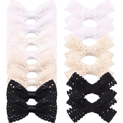 14PCS/Lot Newest Small Cotton Hair Bows for Baby Girls Handmade Bowknot Duckbill Clip Hairpin Barrettes Kids Hair Accessories