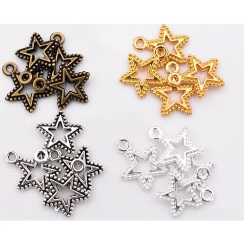 17x15x2mm 50pcs/lot 5 Colors Plated Star Charms Pendant For Making DIY Handmade Jewelry,Jewelry Accessories wholesale