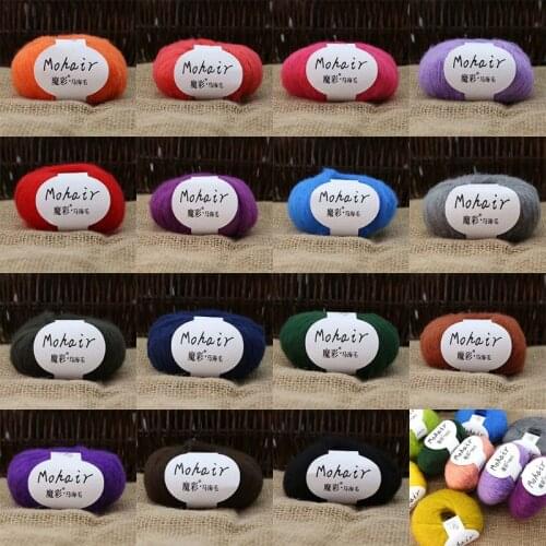 5 Rolls 125g Soft Thin Angola Mohair Yarn Fine Baby Wool Hand Knitting Crochet DIY Sweater Scarf