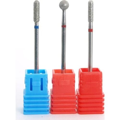 KIMAXCOLA 3 Types Diamond Nail Drill Bit Rotary Burr Cuticle Clean Electric Bits For Manicure Drill Accessories Nail Mill Cutter