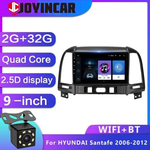 JOYINCAR Android 9.1 Car Radio Multimedia Player For Hyundai Santa Fe 2 2006-2012 GPS Navigation 2 din no dvd Autoradio