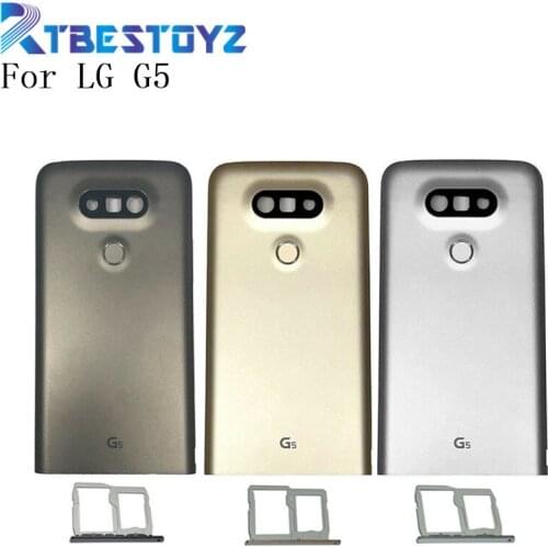 Battery Cover With Camera Lens For LG G5 H850 H840 Metal Back Housing Battery Door Case With Sim Tray