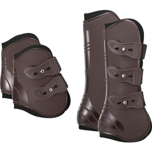 4 PCS Front Hind Leg Boots Adjustable Horse Leg Boots Equine Front Hind Leg Guard Equestrian Tendon Protection Horse Hock Brace