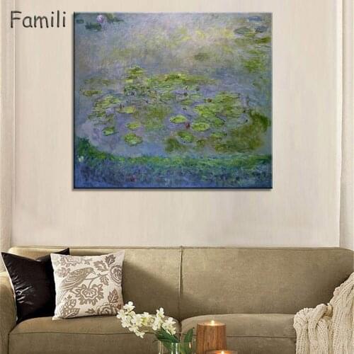 Canvas oil paintings Lotus Pond Monet painting Abstract Modern Art Prints Home Decor Wall Art Picture World Famous Painting-51