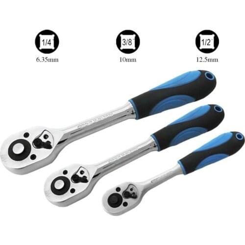 1/4",3/8",1/2" 45-tooth Ratchet Handle Wrench Hand Tool Quick CR-V Universal Socket Wrenches Ratchet Spanner Auto Repair Tools