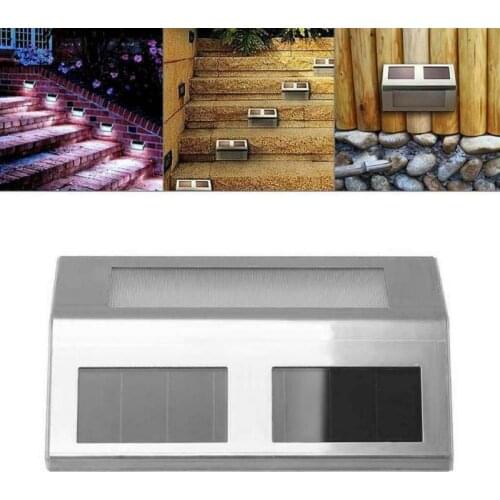 Stainless Steel Yard Stair Step Decor Light LED Solar Powered Lamp Door Wall Lights Outdoor Garden Decoration Staircase Lighting