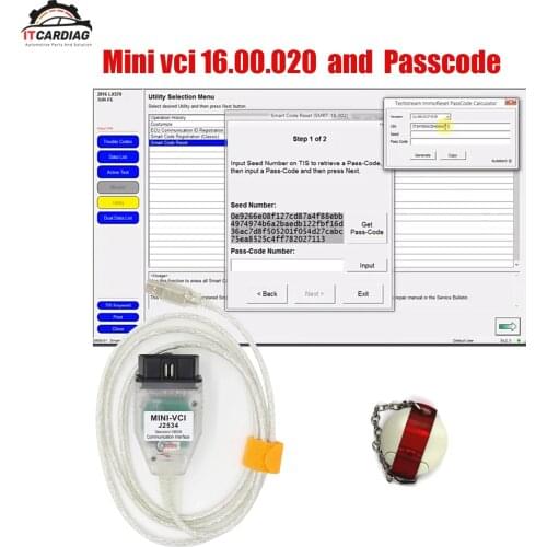 Mini Vci For Toyota TIS Techstream 16.00.020 Minivci FTDI For J2534 for Toyota Techstream ImmoReset PassCode Calculator