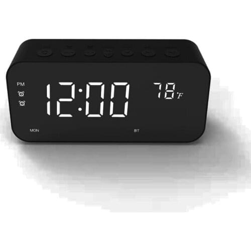 Multifunction Electronic Alarm Clock,Wireless Bluetooth Music Speaker With Temperature Display Digital Radio Table Clock