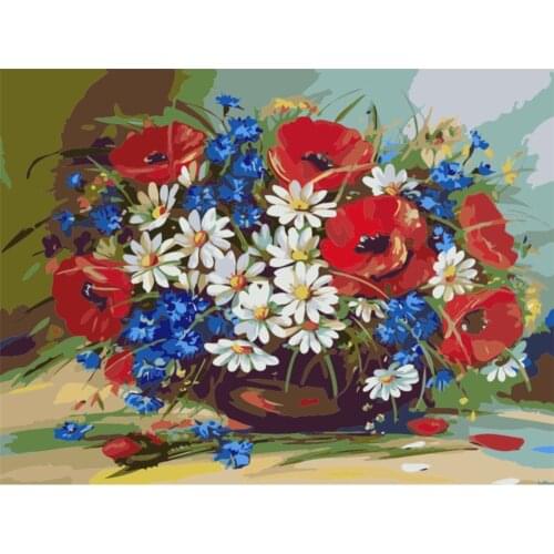 Flowers For Adults DIY Embroidery Cross Stitch 11CT Kits Needlework Craft Set Printed Canvas Cotton Thread Home Sale