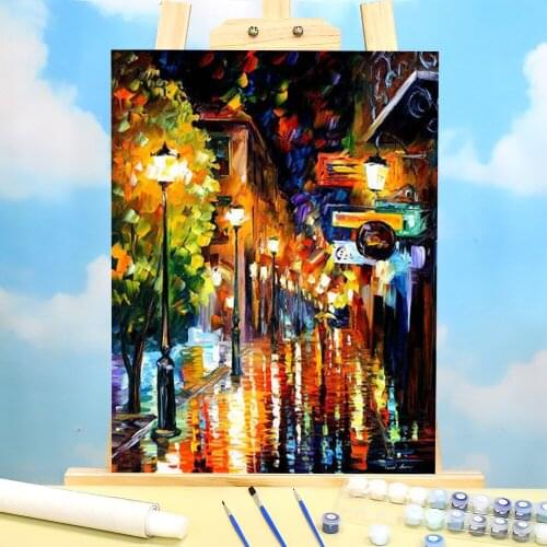 Night City Colors DIY Paint By Numbers Complete Kit Oil Paints 40*50 Canvas Pictures Decoration Crafts For Adults Art