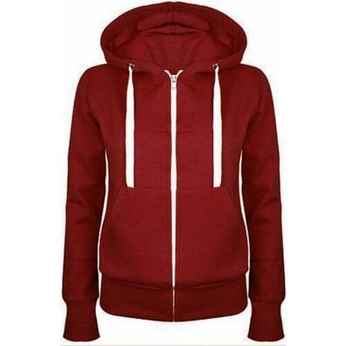 2021 New Women Cotton Loose Hoodies Sweatshirt Outwear Casual Hooded Female Coat