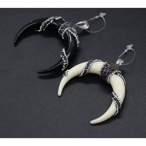 New Style Cow Bone Pendant Drill Crescent Shaped Exquisite Charms For Jewelry Making DIY Necklace Bracelet Accessory