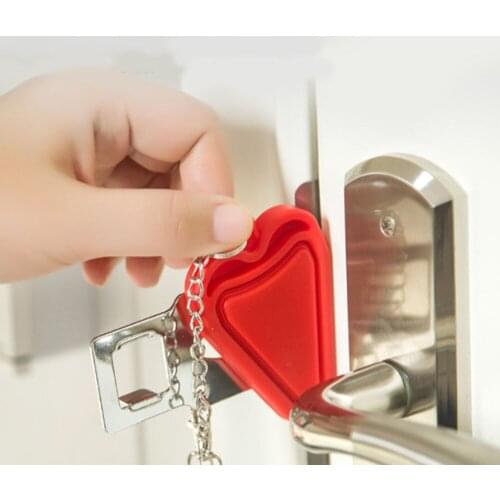Portable Door Lock Travel Security Door Lock Family Travel Hotel Apartment Room Anti-theft Door Lock Self-defense Buckle