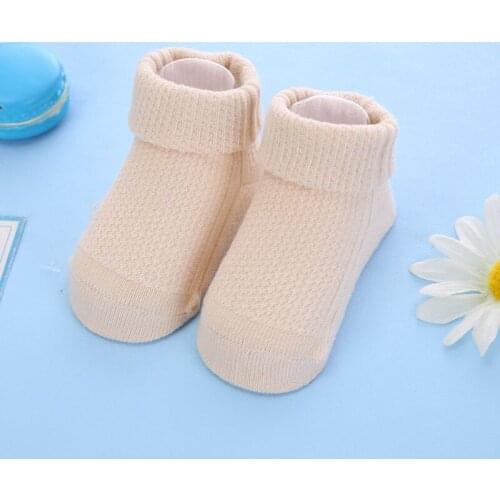 Newborn Unisex Casual Socks Newborn Baby Girls Boys Solid Color Socks Kids Non-Slip Pure Cotton Floor socks