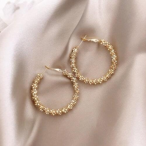 2020 New Minimalist Gold Metal Large Circle Geometric Round Big Hoop Earrings for Women Girl Wedding Party Jewelry