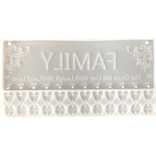 Crystal Epoxy Resin Mold Love Heart Pendant Wall Calendar Listed Silicone Mould U2JF