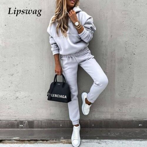 Casual Hooded Sweatshirt And Pants Sets Elegant Long Sleeve Tops 2 Piece Suits Women Tracksuit Fashion Female Outfit Sportswear