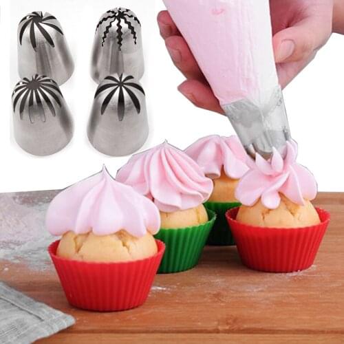 Transhome Pastry Nozzles Seamless Large Size Stainless Cake Cream Baking Tools Confectionery Nozzles Cake Decoration Tools