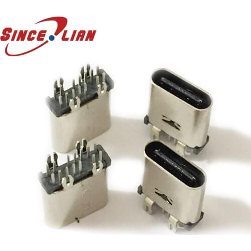 USB 14P Vertical Type TYPE-C 3.1 Plug Female Seat Vertical Plate With Fish Fork 4 Foot Fixed 100PCS Connector Free Shipping