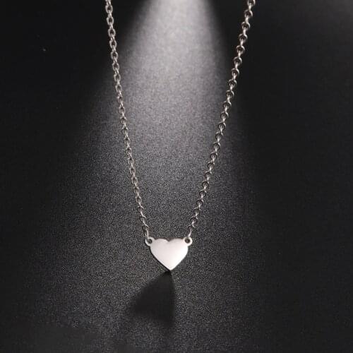 Skyrim Tiny Small Heart Women Choker Necklace Girls Stainless Steel Collar Necklace Neck Chain Korean Fashion Jewelry Wholesale