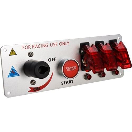 1 Set 12V LED 30A Switch Panel Racing Car Engine Start On/Off Push Button LED Toggle Switch Relay Panel Set