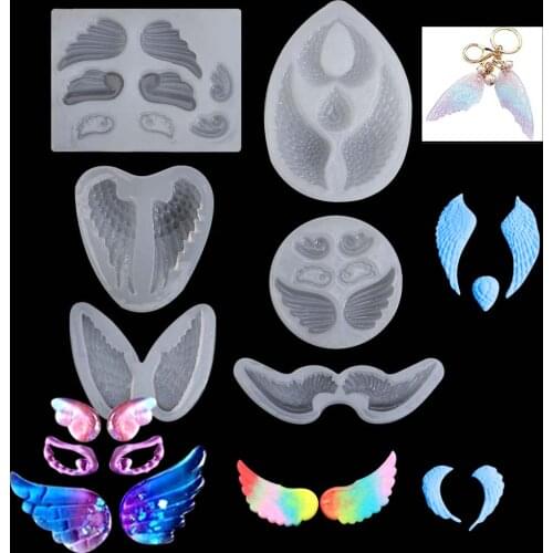 1pc New Mix Style Angel Wing Shape Resin Molds UV Resin Jewelry Charms Pendant Moulds For DIY Jewelry Making Craft