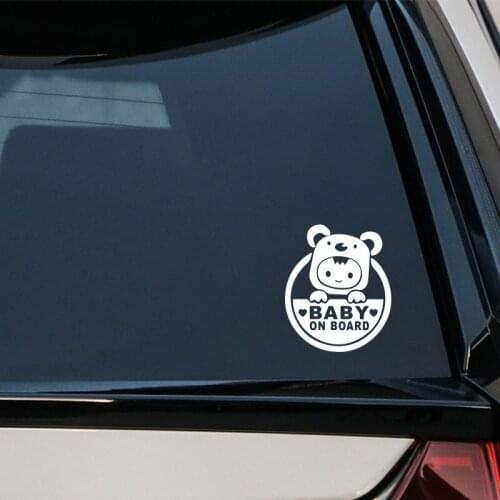 13cm*15cm Baby On Board Sticker Fashion Baby In Car Vinyl Decals Motorcycle Car Sticker Car-styling Black white yellow red 2021
