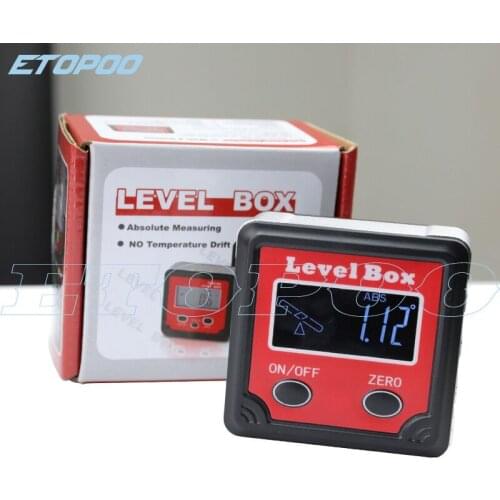 4x90 degree precision digital bevel angle protractor Digital Inclinometer Level box Bevel Box with magnet base