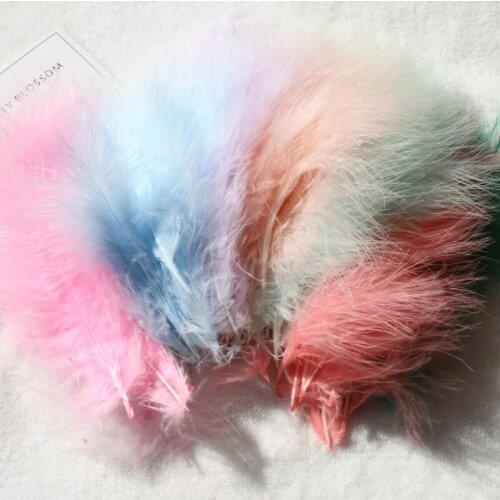 50Pcs Fluffy color feather 9-15cm Natural Turkey Marabou Feather For Jewelry Clothes Wedding Plumes DIY Crafts