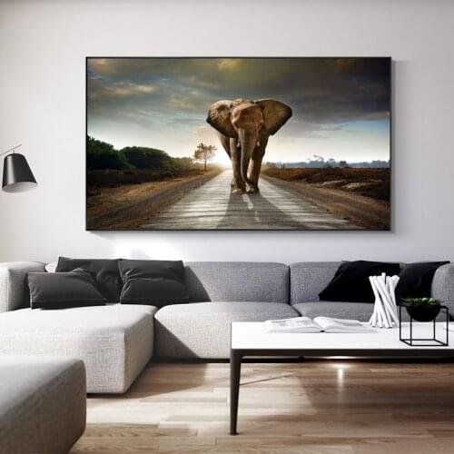 African Elephant Oil Painting on Canvas Animal Poster and Print Wall Art Wall Pictures for Living Room Decor No Frame